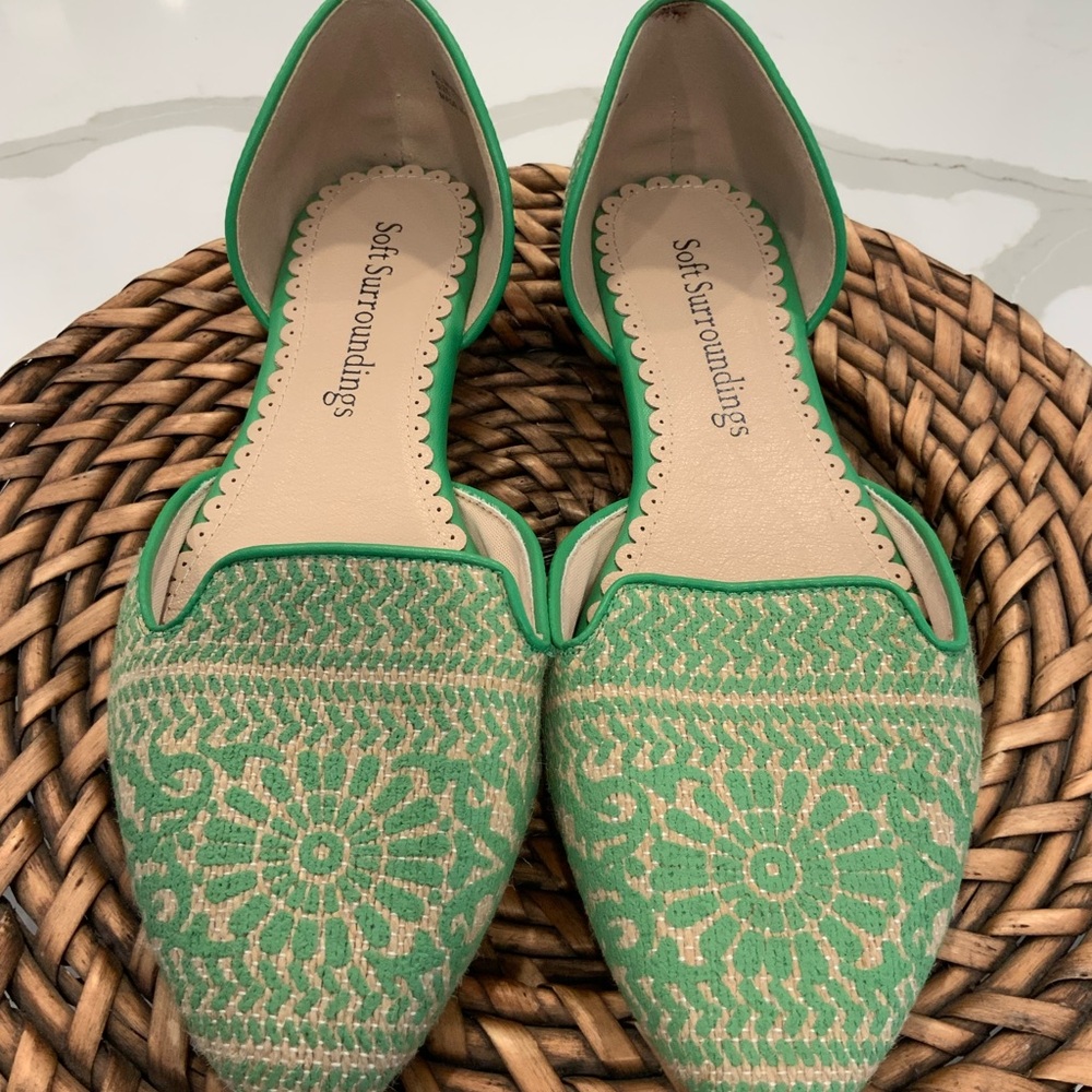 Soft Surroundings Turquoise Embroidered Loafers - Picture 3 of 7